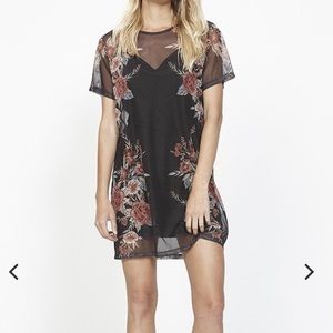 minkpink - wallflower mesh layered mini dress